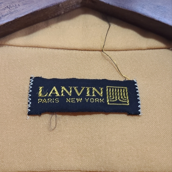 Vintage 70s Lanvin Men's Mustard Yellow Button Down Shirt Size XL - Picture 4 of 4